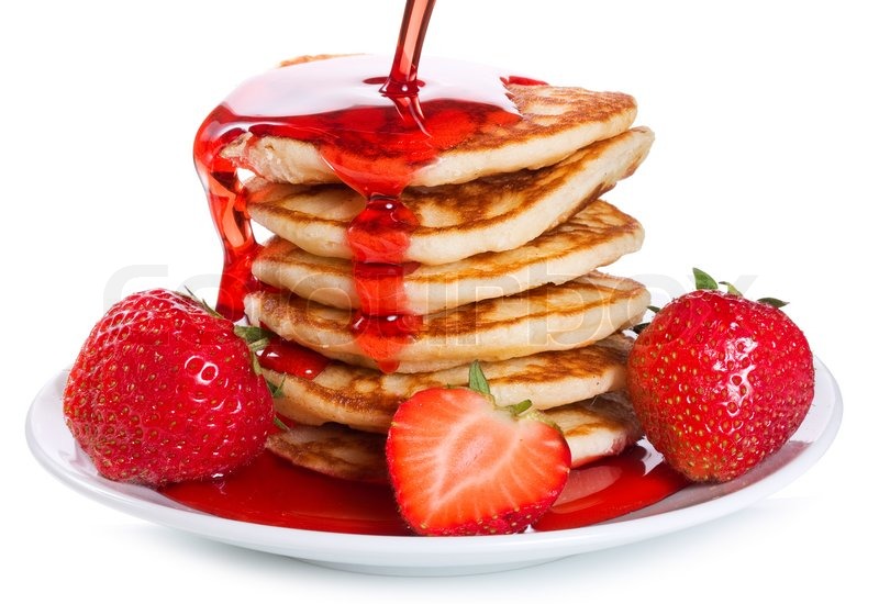 Strawberry Pancakes with Syrup Strawberry Pancakes with Syrup
