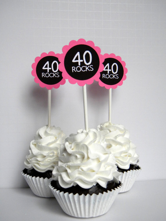 40th Birthday Cupcake Toppers 40th Birthday Cupcake Toppers