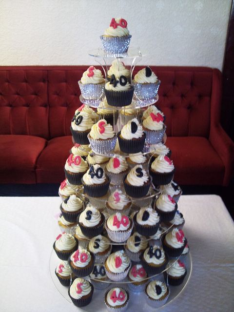 40th Birthday Cupcake Tower 40th Birthday Cupcake Tower