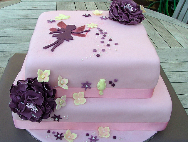 Girls Pink and Purple Birthday Cake Girls Pink and Purple Birthday Cake