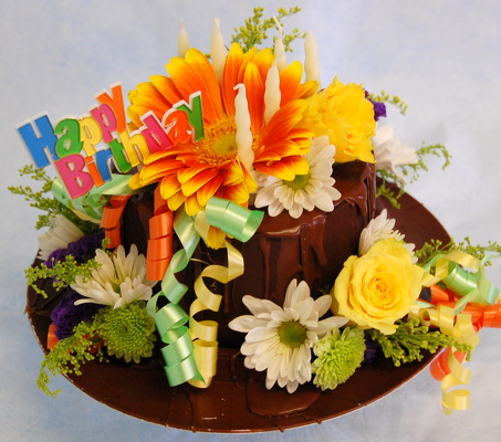 Happy Birthday Cake with Flowers Happy Birthday Cake with Flowers
