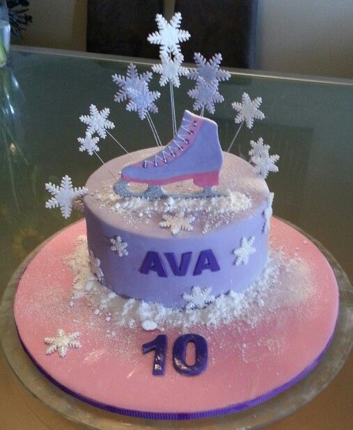 Ice Skating Theme Birthday Cake Ice Skating Theme Birthday Cake