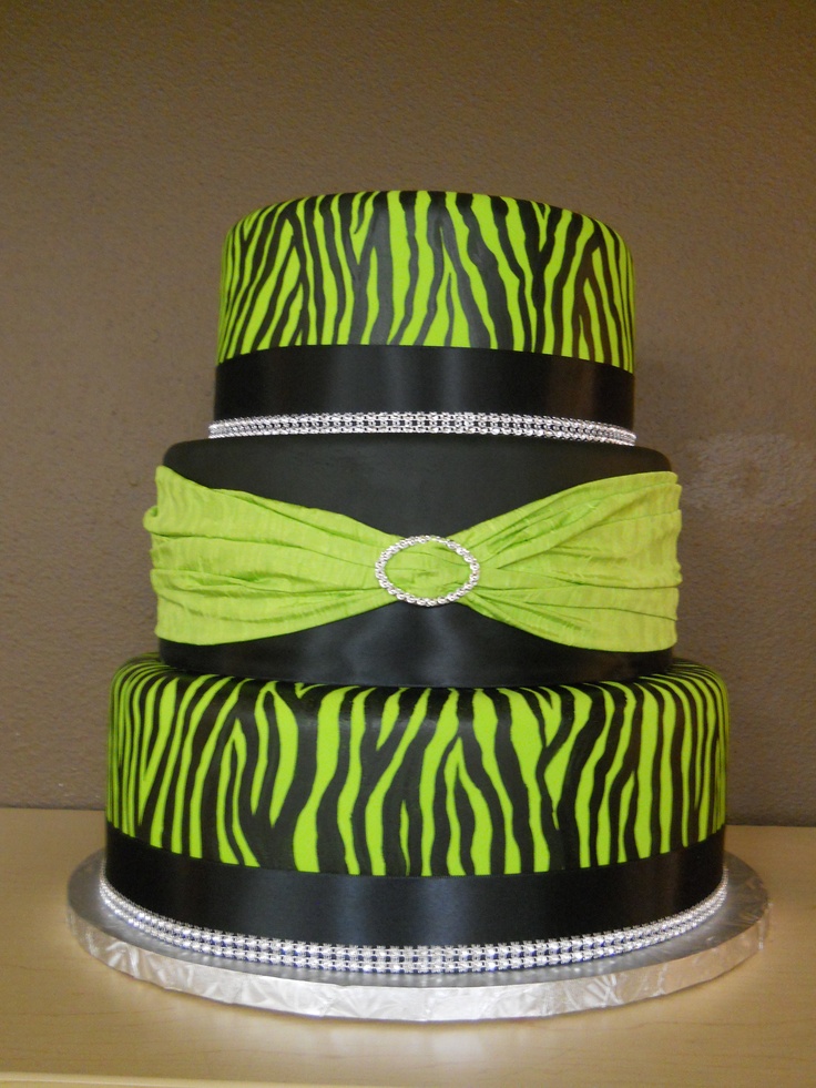 Lime Green Zebra Wedding Cake Lime Green Zebra Wedding Cake