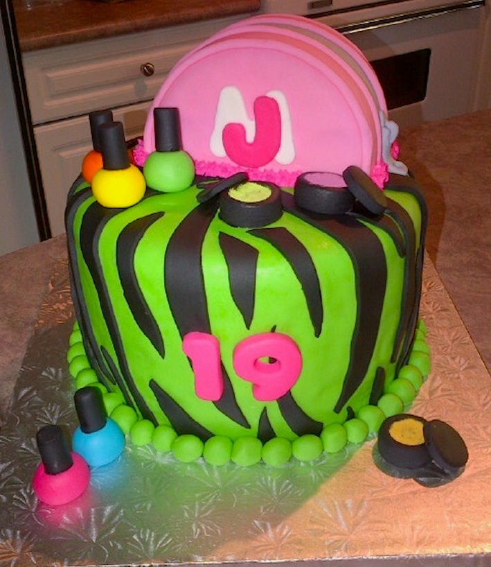 Neon Pink Zebra Print Cakes Neon Pink Zebra Print Cakes