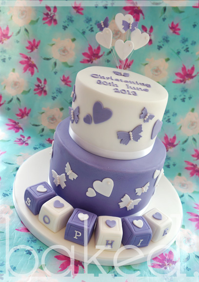10 Purple Baby Girl Baptism Cakes Photo Christening Cake Purple Baby Block Cake