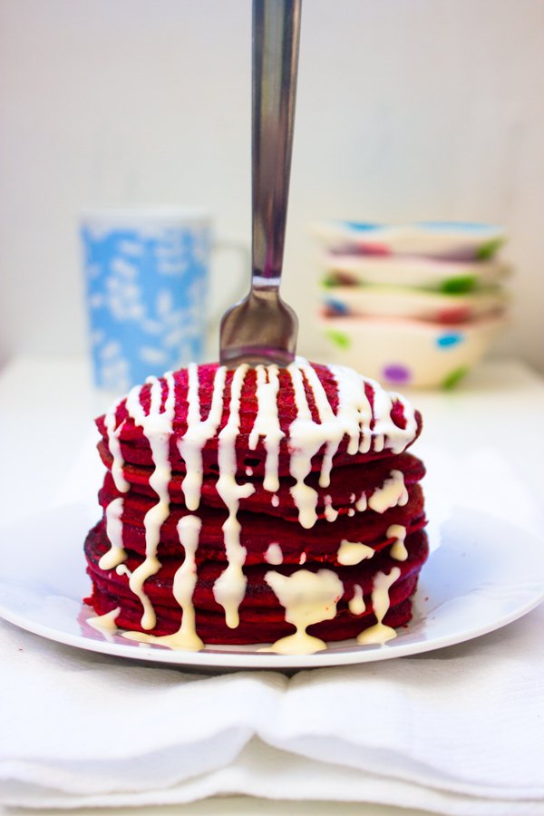 Red Velvet Cake Batter Pancakes Red Velvet Cake Batter Pancakes