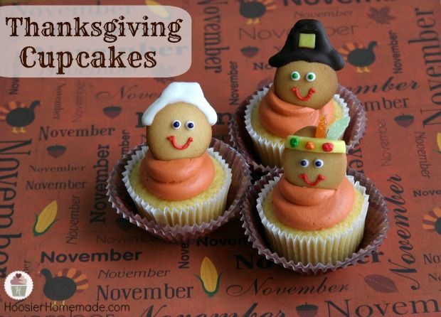 Thanksgiving Pilgrims and Indians Cupcakes Thanksgiving Pilgrims and Indians Cupcakes