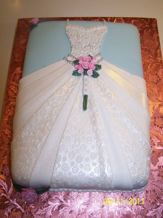 Wedding Dress Bridal Shower Sheet Cakes
