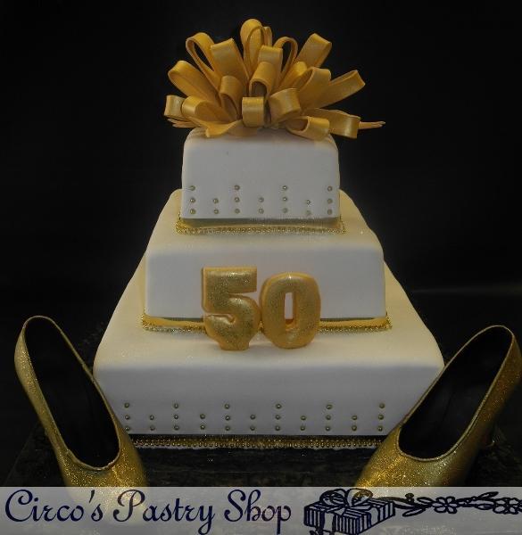 Black and Gold 50th Birthday Cake Black and Gold 50th Birthday Cake