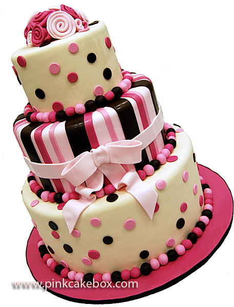 Brown and Pink Birthday Cake Brown and Pink Birthday Cake