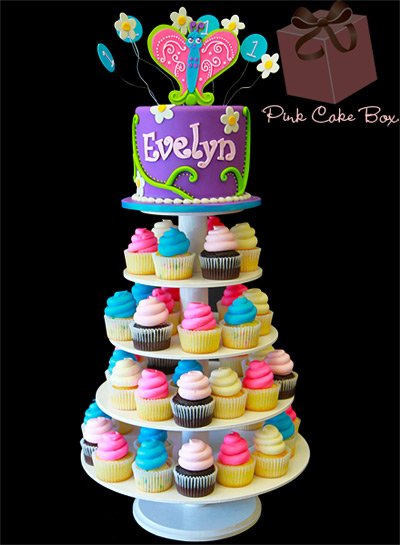 Butterfly 1st Birthday Cupcake Stand Butterfly 1st Birthday Cupcake Stand