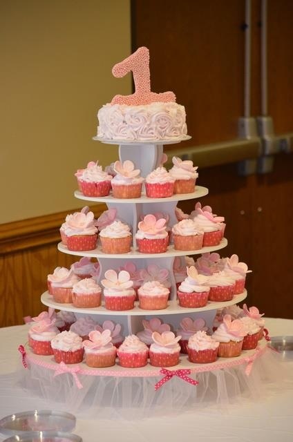 Cupcake 1st Birthday Cake Idea Cupcake 1st Birthday Cake Idea