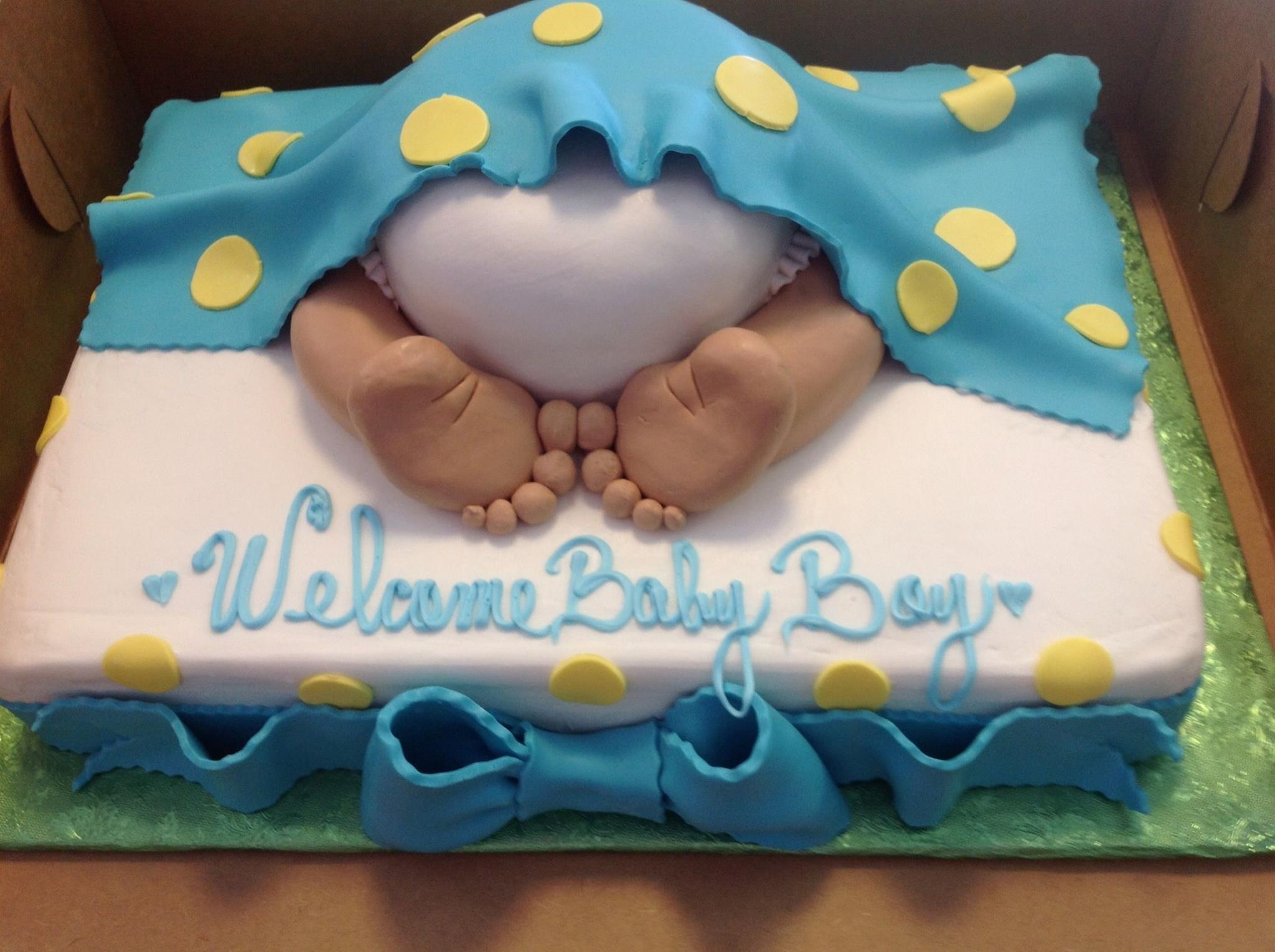 Cute Baby Boy Shower Cake Cute Baby Boy Shower Cake