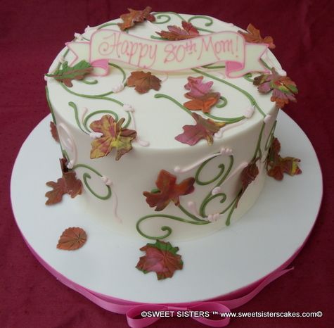 Fall Autumn Leaves Birthday Cake Fall Autumn Leaves Birthday Cake