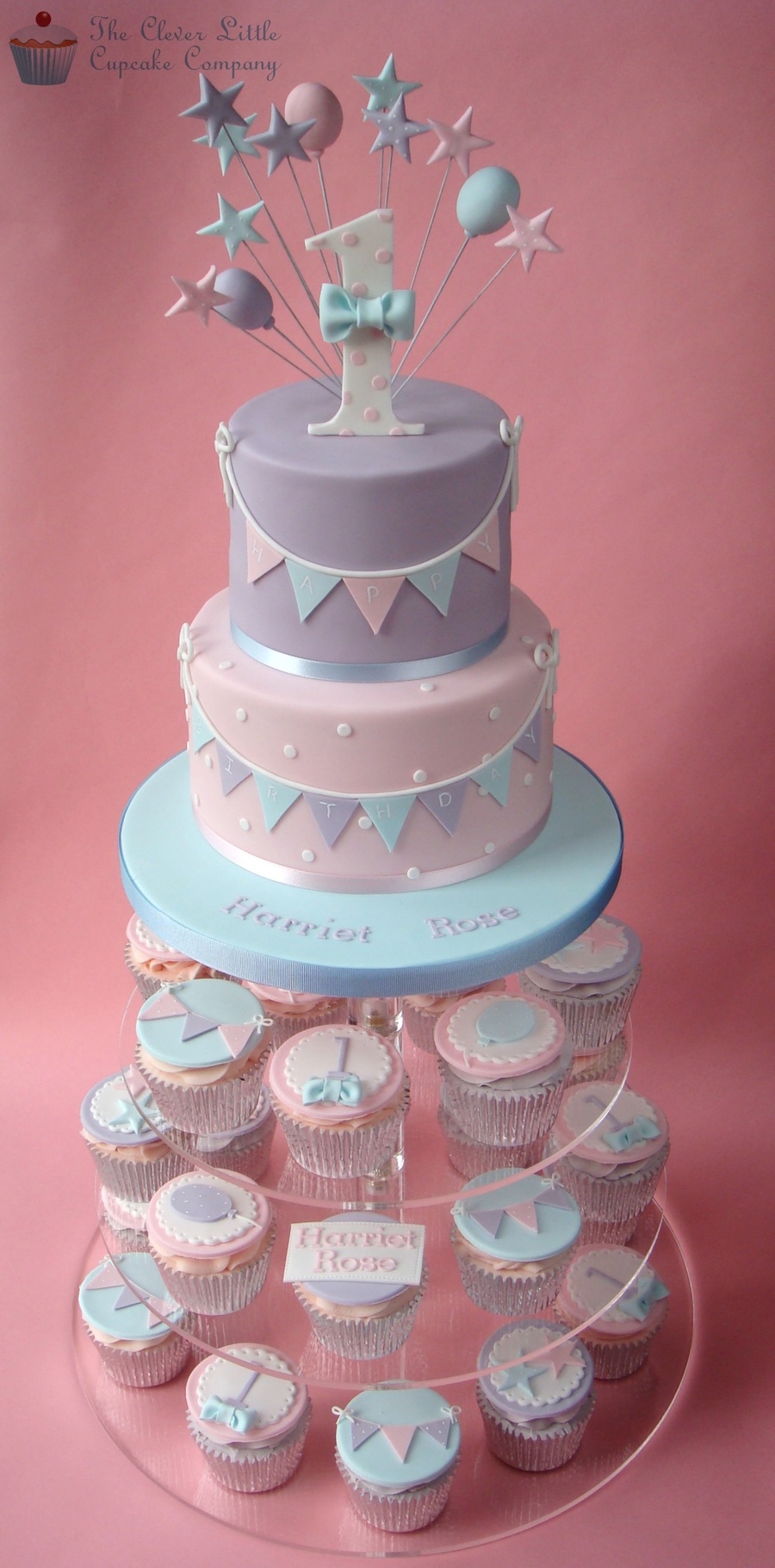 First Birthday Cupcake Tower First Birthday Cupcake Tower