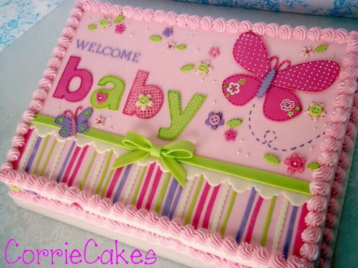 Girl Baby Shower Sheet Cake Girl Baby Shower Sheet Cake