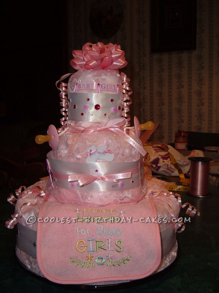 Girly Diaper Cake Ideas Girly Diaper Cake Ideas