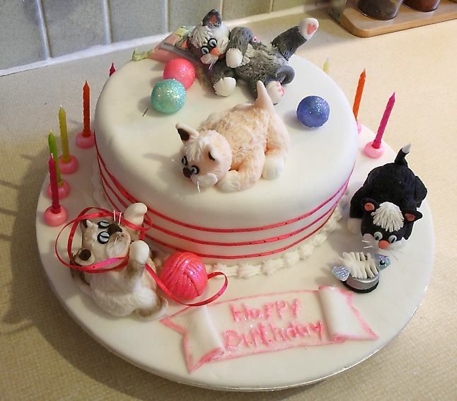 Happy Birthday Cake with Cats Happy Birthday Cake with Cats