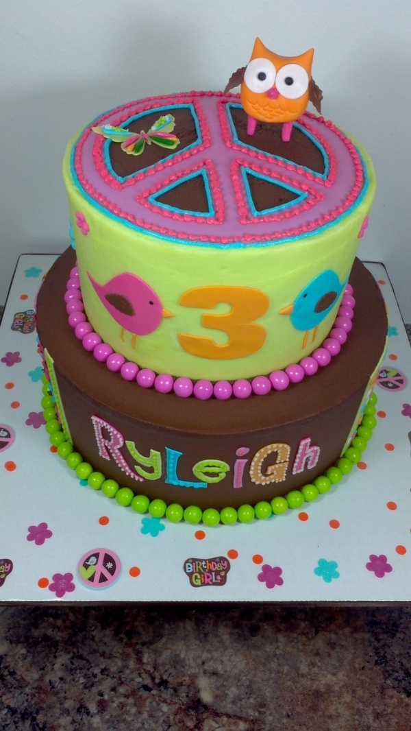 Hippie Chick Owl Birthday Cake Hippie Chick Owl Birthday Cake