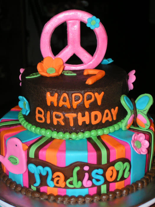 Hippie Chick Themed Birthday Cakes Hippie Chick Themed Birthday Cakes