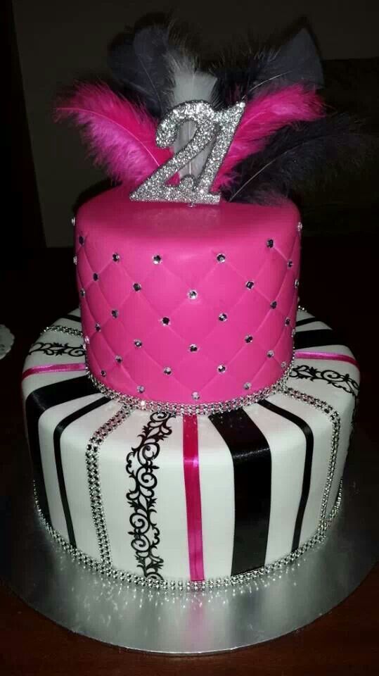 Hot Pink and Black Birthday Cake Hot Pink and Black Birthday Cake