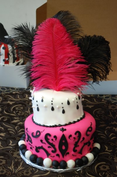 Hot Pink and Black Birthday Cake Hot Pink and Black Birthday Cake