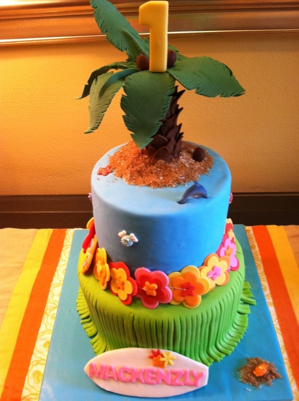Luau First Birthday Cake