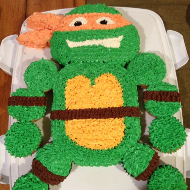 Ninja Turtle Pull Apart Cupcake Cake Ninja Turtle Pull Apart Cupcake Cake
