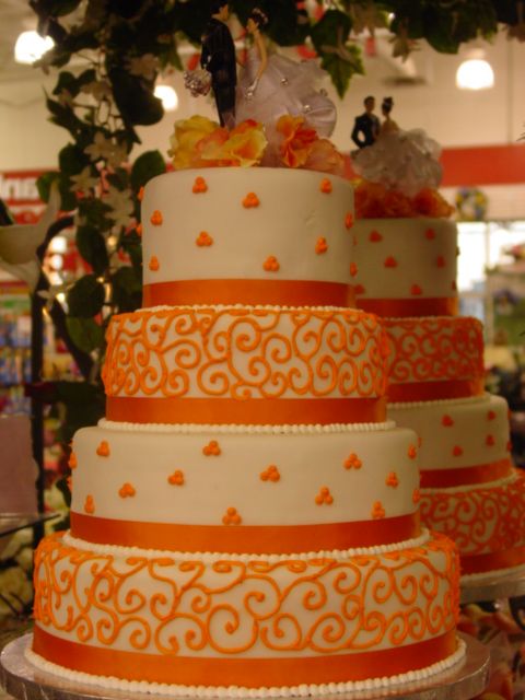burnt orange wedding cake