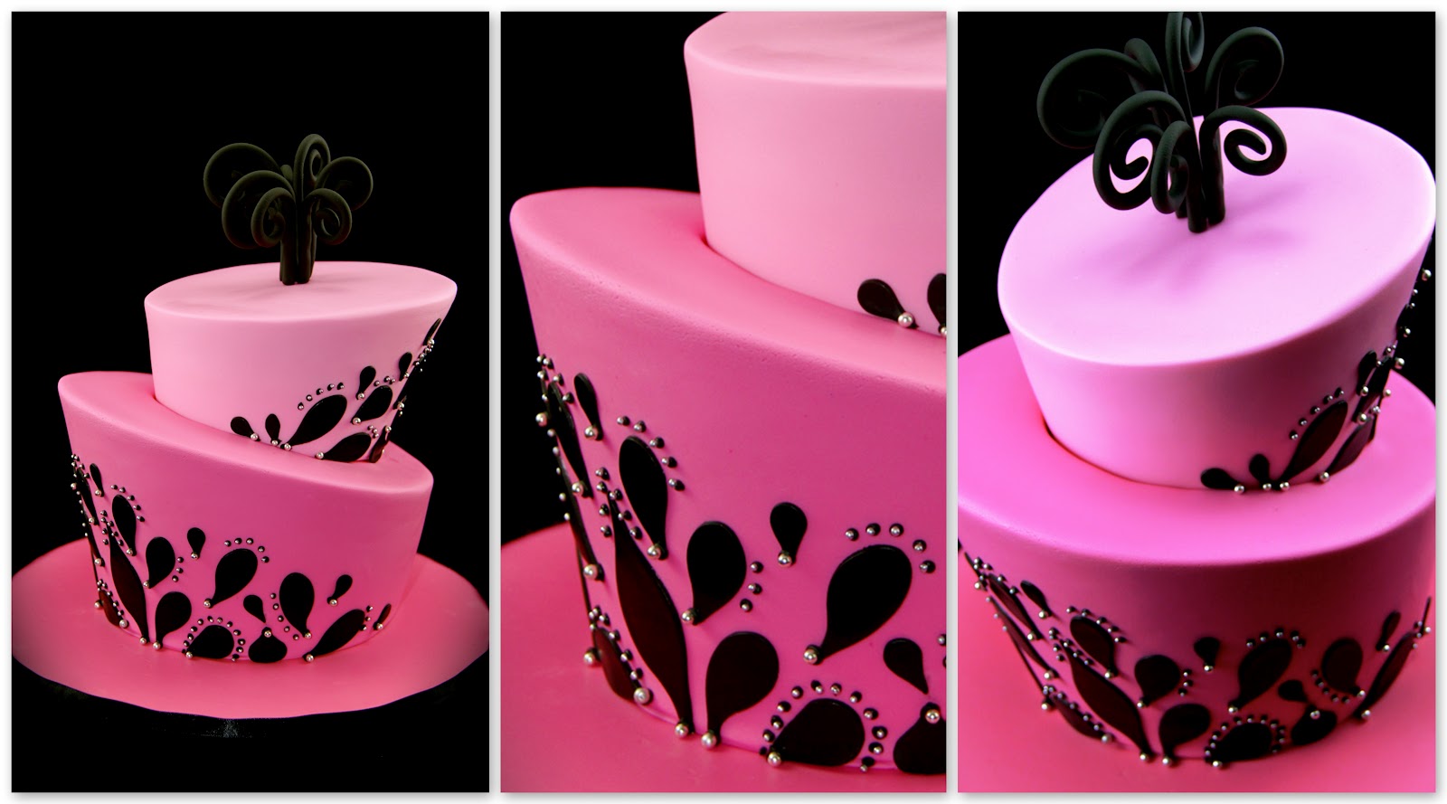 Pink and Black Cake Designs Pink and Black Cake Designs