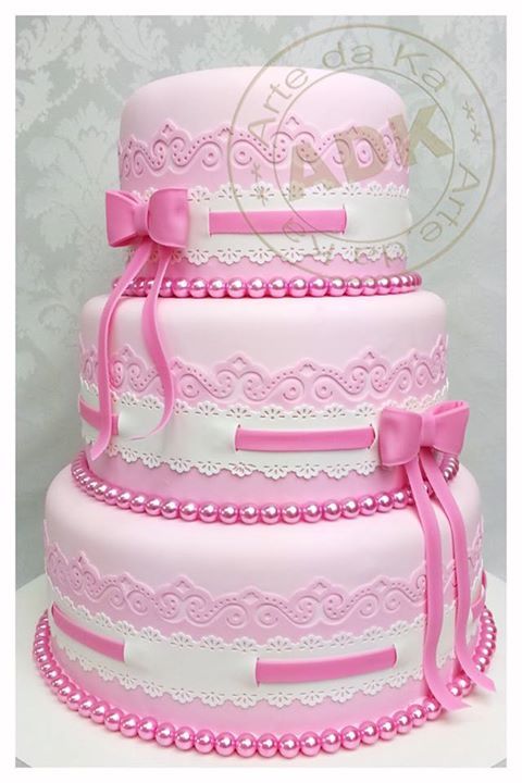 Pink Lace Birthday Cake Pink Lace Birthday Cake
