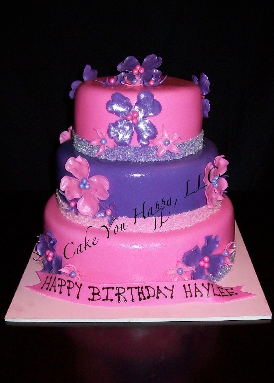 Pink Purple Birthday Cake Pink Purple Birthday Cake