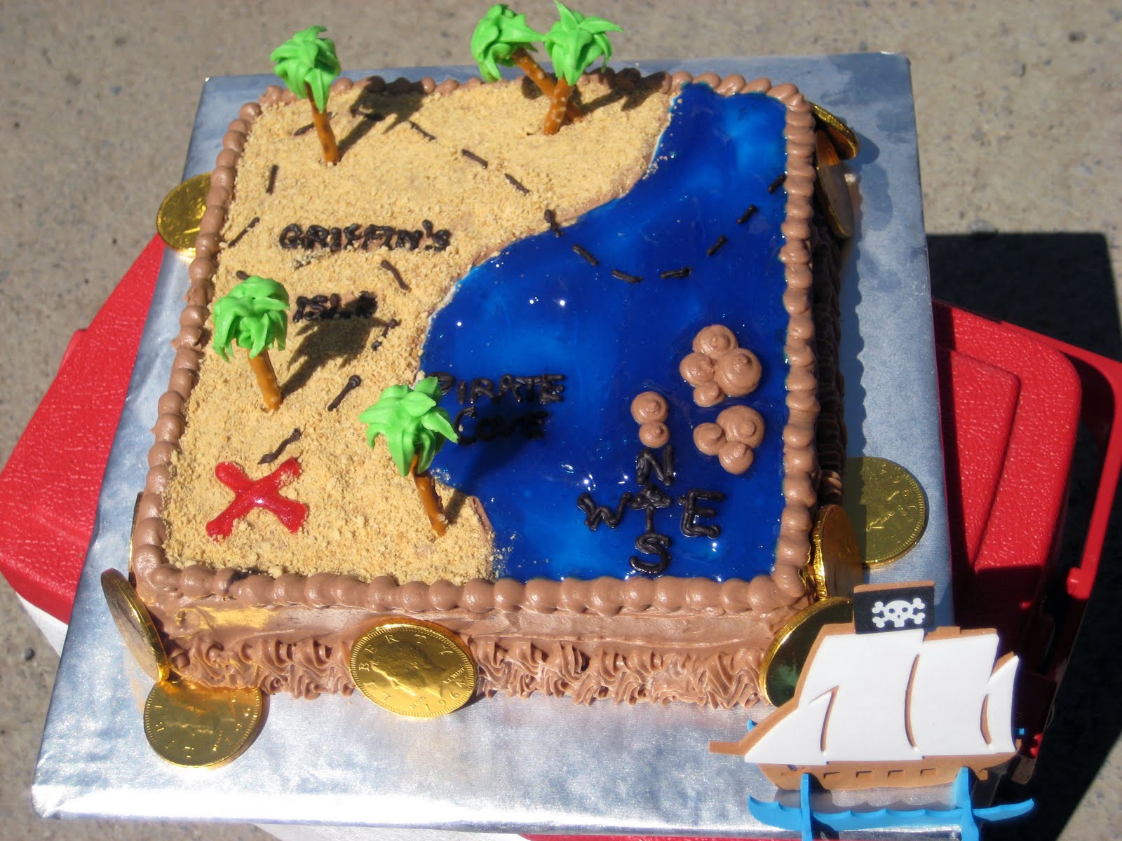 Pirate Treasure Map Birthday Cake Pirate Treasure Map Birthday Cake