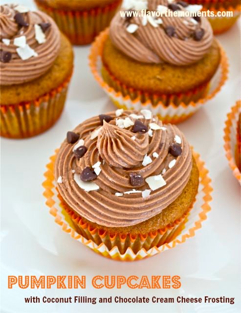 Pumpkin Cupcakes with Cream Cheese Filling Pumpkin Cupcakes with Cream Cheese Filling