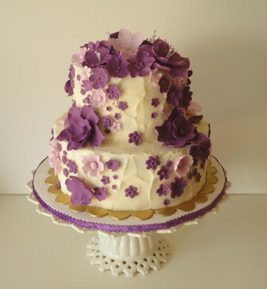 Purple Flower Birthday Cake Purple Flower Birthday Cake