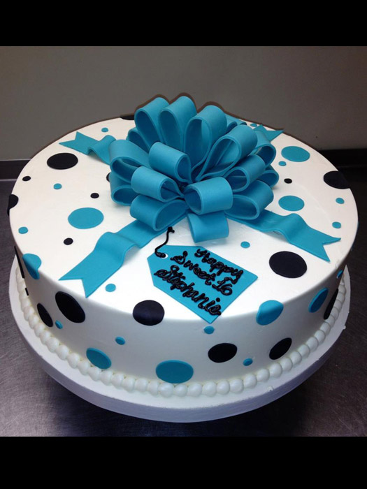 Single Tier Sweet 16 Birthday Cake Single Tier Sweet 16 Birthday Cake