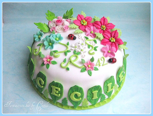 Spring Birthday Cake with Flowers Spring Birthday Cake with Flowers