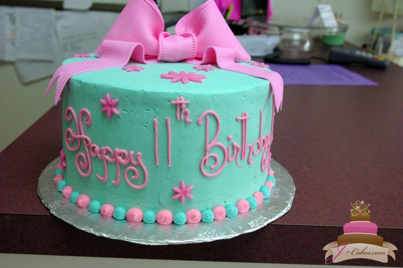 Teal and Pink Birthday Cake Teal and Pink Birthday Cake