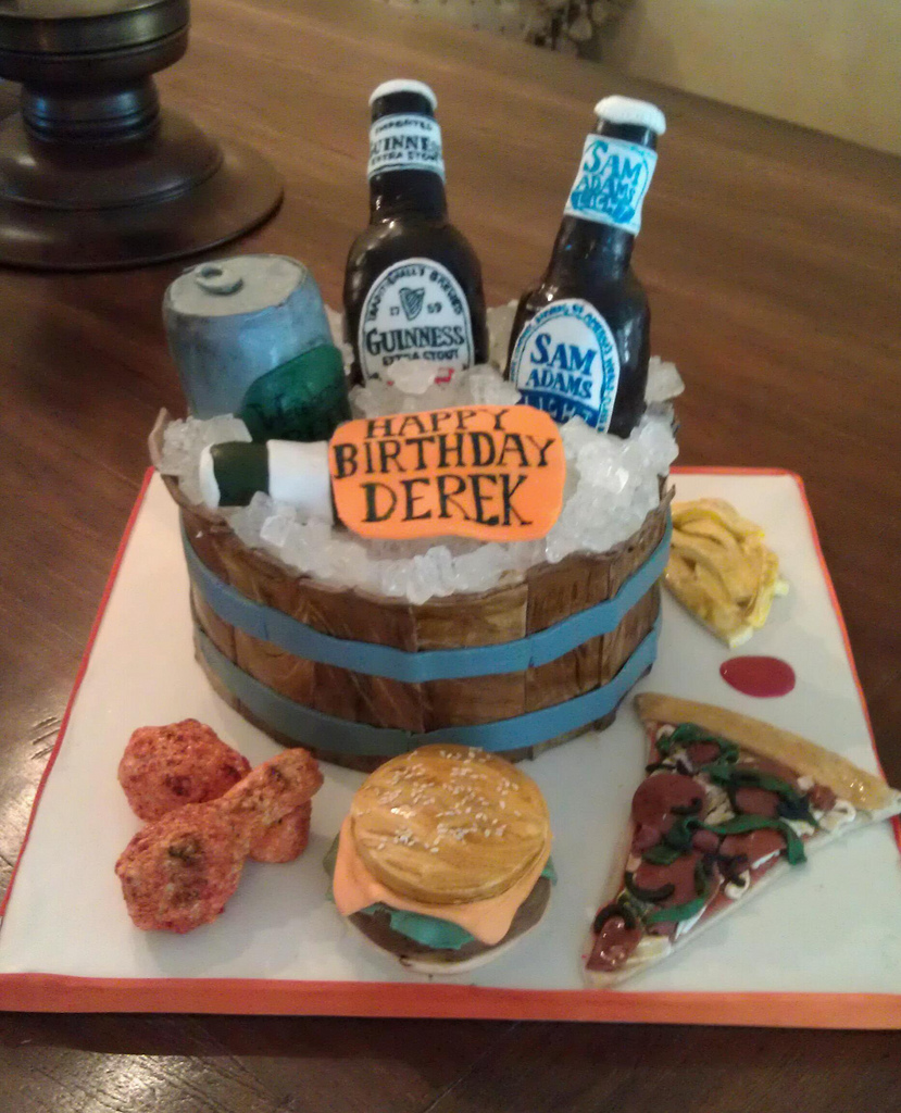 Beer Themed Birthday Cake