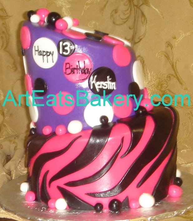 Black Pink and Purple Birthday Cake Black Pink and Purple Birthday Cake