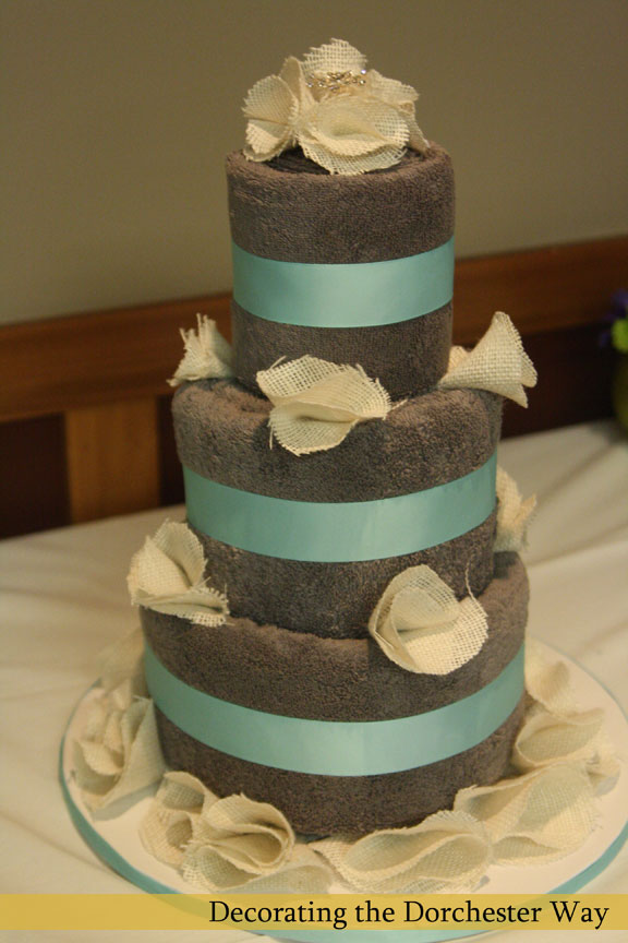 Bridal Shower Cakes Made with Burlap Bridal Shower Cakes Made with Burlap