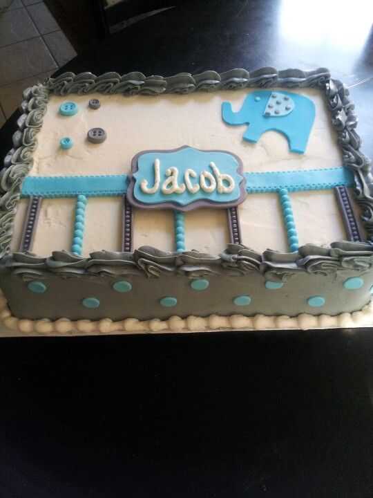 7 Elephant Themed Baby Shower Sheet Cakes Photo Boy Elephant Boy Baby Shower Sheet Cake