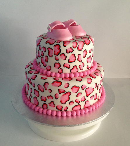 Leopard Print Baby Shower Cake Leopard Print Baby Shower Cake