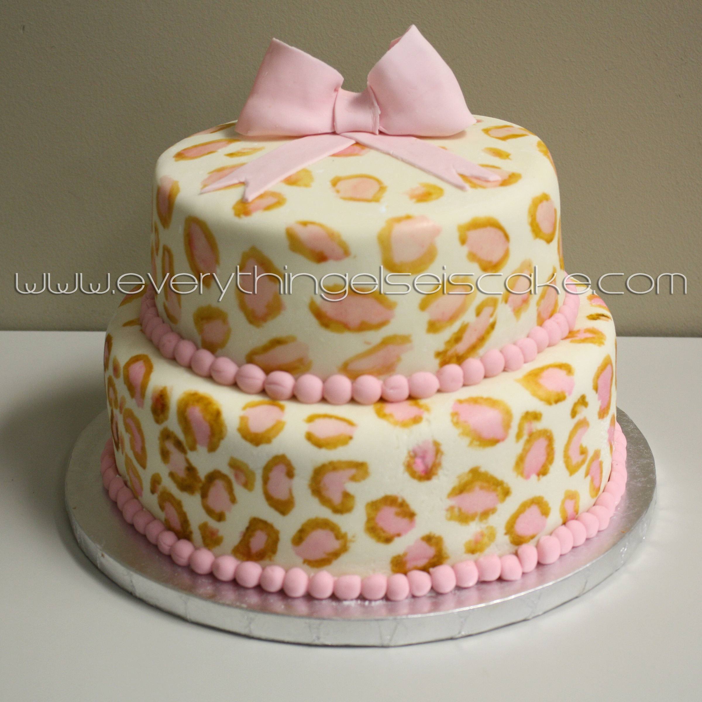 Leopard Print Baby Shower Cake Leopard Print Baby Shower Cake
