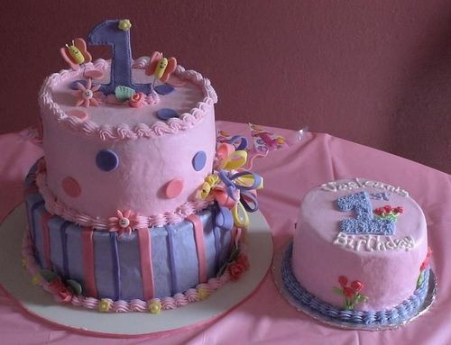 Pink and Purple Birthday Cake