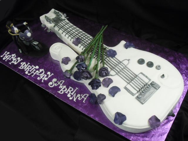 Purple Rain Prince Guitar Cake
