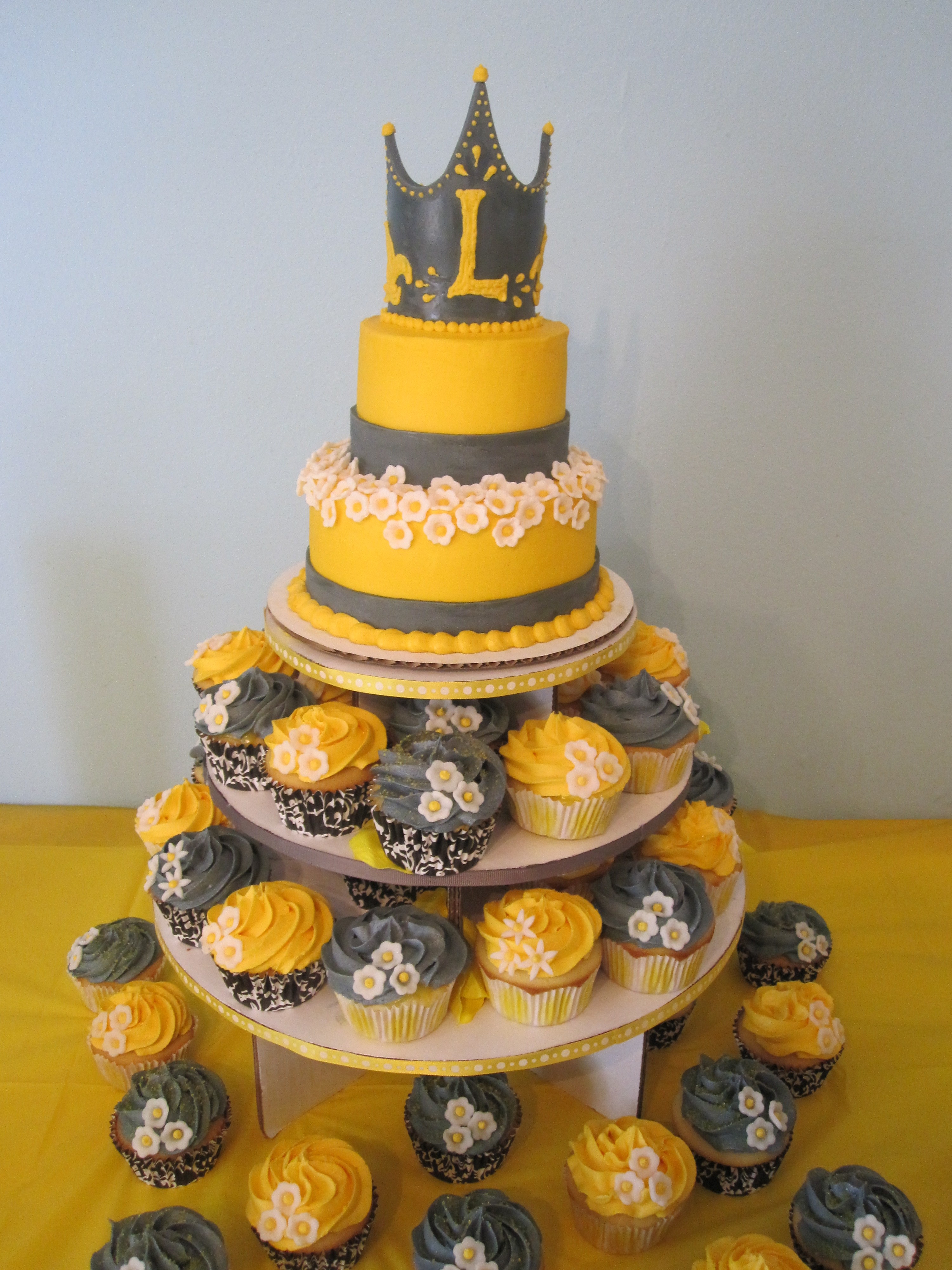 11 Photos of Yellow And Gray Bridal Shower Cupcake Cakes 11 Photos of Yellow And Gray Bridal Shower Cupcake Cakes