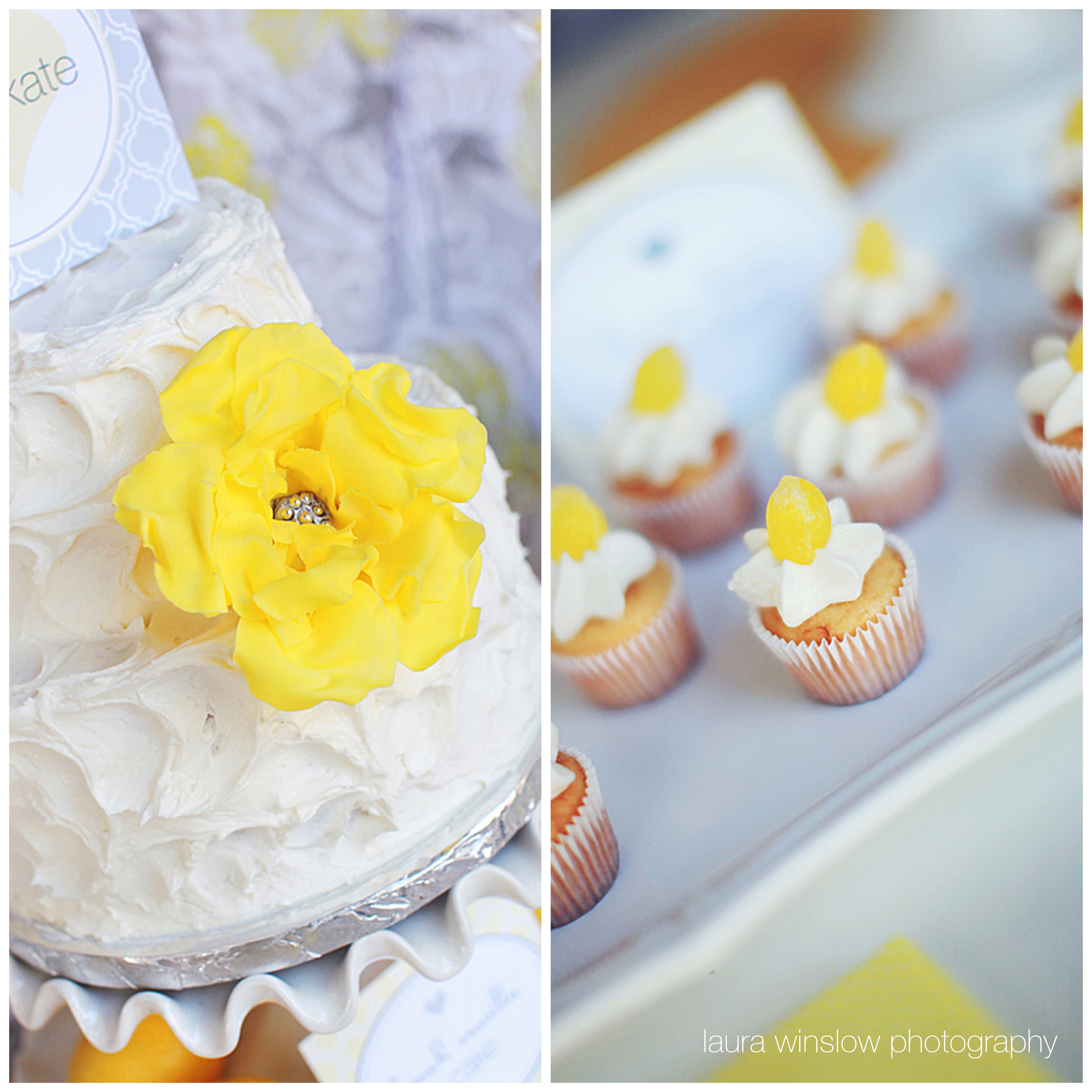 Yellow and Gray Wedding Cake Cupcakes Yellow and Gray Wedding Cake Cupcakes