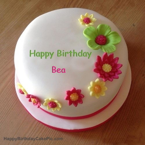 Happy Birthday Cake with Flowers