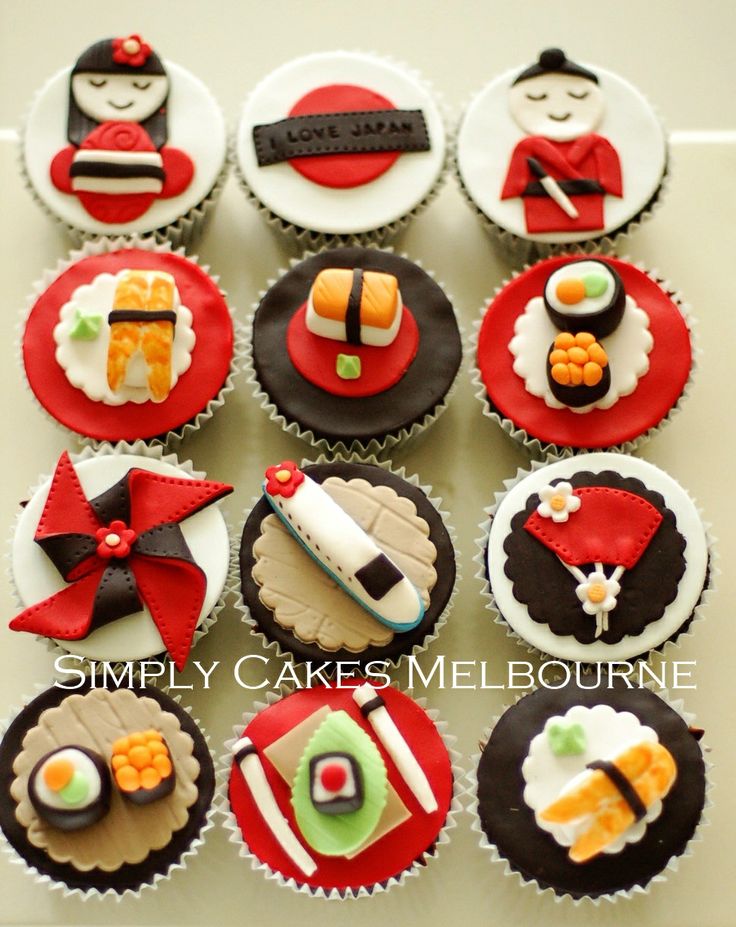 Japanese-themed Cupcakes Japanese-themed Cupcakes